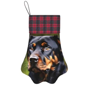 Imagem de SKKNT Rottweiler Padrão Estampado Meias de Natal Animais de Estimação Decoração de Natal Cães Gatos Árvore Decoração Doce Presente Conveniente