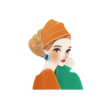 Imagem de Broche de menina da cidade para mulheres My Best Friends broche de lapela na moda acrílico parafernália grega irmandade vestido acessórios broches para mulheres bonitas menina moderna formatura joia