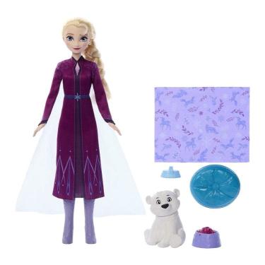 Imagem de Boneca Disney Frozen Elsa Com Bebe Urso Jfg16