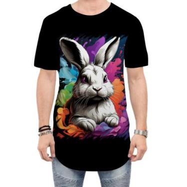 Imagem de Camiseta Longline Páscoa Coelhinho Artístico Design 8 - Kasubeck Store
