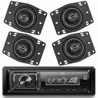 Imagem de Kit Rádio JBL Celebrity Automotivo 150 BT USB FM Auxiliar e 04 Alto Fa