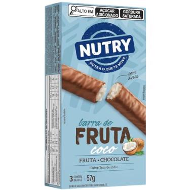 Imagem de Barra de Fruta Nutry Coco 19g - Caixeta Com 3 Unidades - Com Fruta, Chocolate e Aveia