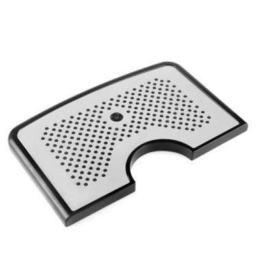 Imagem de Gancowise Bandeja de gotejamento de cerveja, bandeja de gotejamento Kegerator de superfície altamente polida de aço inoxidável, bandeja de plástico com almofadas de borracha antiderrapantes para