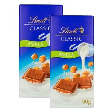 Imagem de 2 Chocolate Lindt Classic Ao Leite Com Avelãs Pedaços 90G