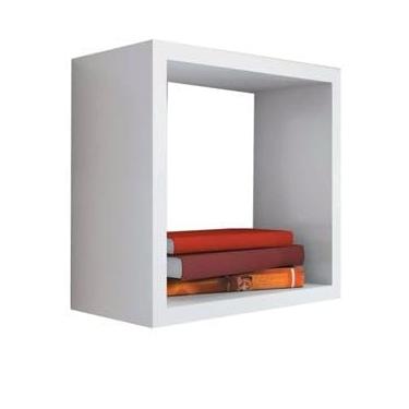 Imagem de Nichos Decorativos Cubo Flutuantes, MDF Branco, 30x30x10cm, Conjunto de Prateleiras, Montagem Fácil