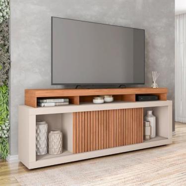 Imagem de Rack para Tv até 75 Polegadas Frisos Decorativos Valença Freijó/Off White