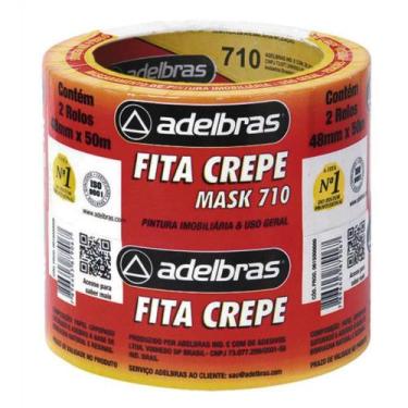 Imagem de Fita Crepe 710 MASK Crepe 48MM X 50M Pacote com 2 Rolos - Adelbras