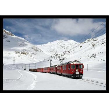 Imagem de Quadro Decorativo Trem Locomotiva Máquinas Paisagem Salas Quartos Escr