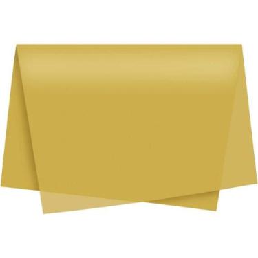 Imagem de Papel Folha de Seda Ouro 49X69CM Pacote com 50 - Cromus