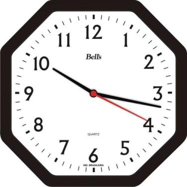 Imagem de Relógio de Parede Oitavado Preto 22CM - Bell S