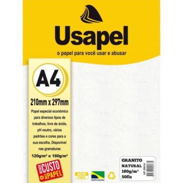 Imagem de Papel A4 Granito Usapel Natural 180G PCT com 50 - Filiperson