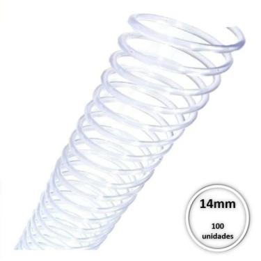 Imagem de Espiral Plastico para encadernação 14mm Transparente c/ 100 Pcs - MARE