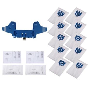 Imagem de Moreffi Suporte para bolsa de filtro S8000 + 10 sacos Airclean GN + 2 conjuntos de substituição de filtros de proteção pré e pós-motor compatíveis com aspiradores de pó Miele S8000, SGxxx, série C3