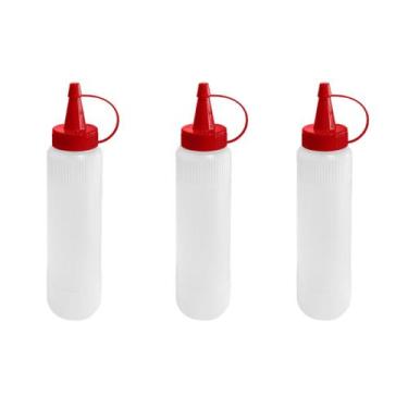 Imagem de Bisnaga Flex Profissional 400ml Molhos Hamburgueria Kit 3 Unidades - L