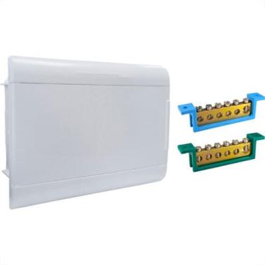 Imagem de Centrinho Steck Pvc Embutir Branco Para 12 Disjuntores Com Barramento