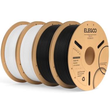 Imagem de Filamento PLA+ ELEGOO 1,75mm (4kg) - Preto e Branco para Impressora 3D