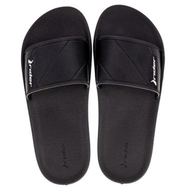 Imagem de Chinelo Rider Masculino Slide Street Preto, 40, Preto, Preto, Branco
