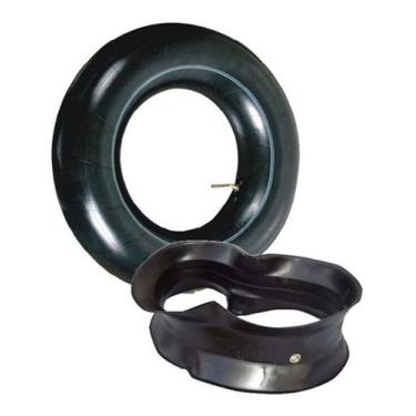 Imagem de Kit camara de ar 750/16 bico ferro qbom e protetor  aro 16 caminhão  -