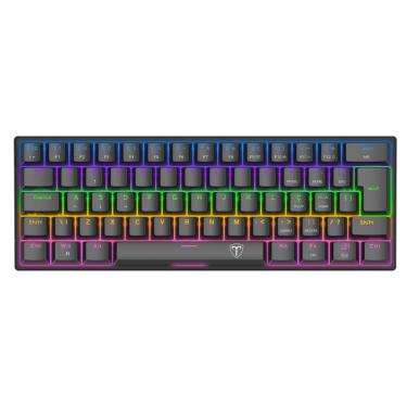 Imagem de Teclado Mecânico Gamer T-Dagger Arena Rainbow Preto 60% Switch Marrom - T-TGK321-BR