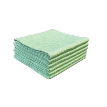 Imagem de Pano de Microfibra Escama de Peixe Multiuso Não Solta Fiapo Alta Absorção Uso Geral Vidros (Verde, Pano 40x60cm)