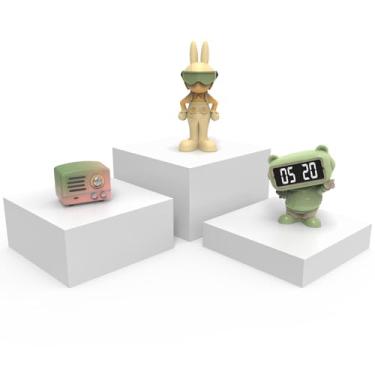 Imagem de Laumffon Suportes Para Bufê, Comida De Mesa, Suporte Exposição, Prateleira Sobremesas, Itens Colecionáveis, Joias, Bonecos, Cubo Acrílico Aninhado Com Fundo Oco, 8, 9, 10", 3 Peças