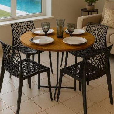 Imagem de Mesa P/4 Cadeiras Sala de Jantar Apartamento Área Gourmet Casa Cafeter
