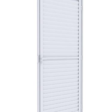 Imagem de Porta de Alumínio de Giro Laminada Ventilada 215x95cm Lucasa Ideale Branco