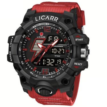 Imagem de Relógio Esportivo Masculino com Cronógrafo Analógico/Digital Duplo Display, 50m à Prova D`agua