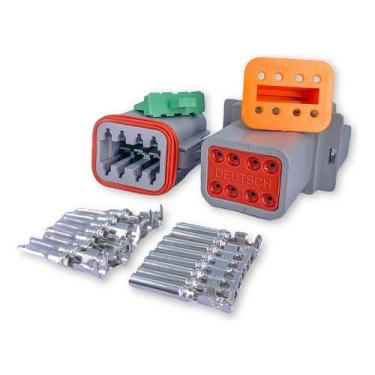 Imagem de 10x Conector Deutsch Dt06-8s Dt04-8p 8 Vias Macho E Fêmea 8p