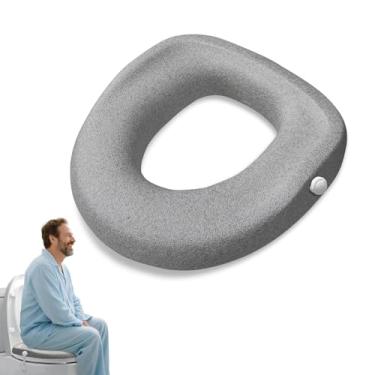 Imagem de ZXMOBY Elevadores de assento de vaso sanitário, sem instalação, adiciona almofada elevada de assento de vaso sanitário de 5 cm, serve para vasos sanitários alongados e outros banheiros modernos