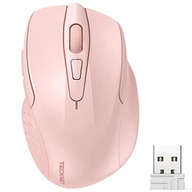 Imagem de TECKNET Mouse sem fio, mouse óptico ergonômico de 2,4 G, mouse de computador para laptop, PC, computador, Chromebook, notebook, 6 botões, vida útil da bateria de 24 meses, 4000 DPI, 6 níveis de ajuste