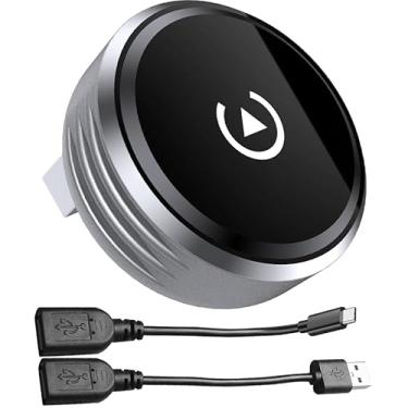 Imagem de Endliss Innovation Adaptador sem fio CarPaly e Android – Converta CarPlay com fio de fábrica para plugue Dongle sem fio, funciona com iPhone iOS 10+ e Android 9+, 2 cabos incluídos USB A para USB C e