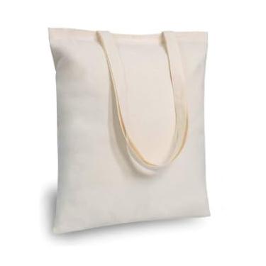 Imagem de Sacolas de algodão – Sacos de compras de supermercado leves e reutilizáveis para bricolage, publicidade e promoções, sacolas de presente de tecido médio ecologicamente corretas (natural)