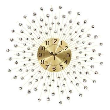 Imagem de Relógio De Parede Dourado Luxuoso Design Europeu Metal 70Cm - Vacheron