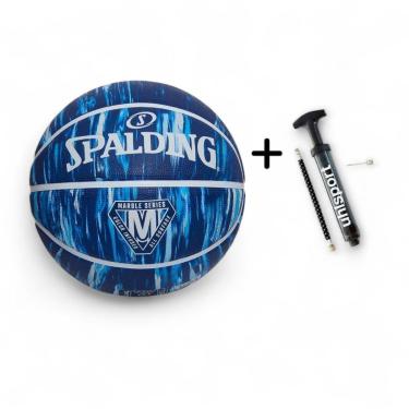 Imagem de Bola De Basquete Spalding Marble bomba De Ar Azul Marinho-Unissex