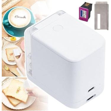 Imagem de JYXYXSCP Impressora portátil de alimentos, impressora comestível a jato de tinta para café, pão, bolo, biscoitos