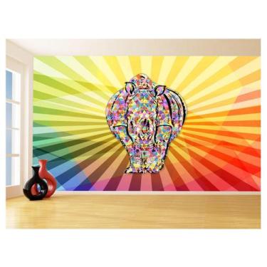 Imagem de Papel De Parede 3D Animais Pop Art Rinoceronte 3,5M Pxa495 - Você Deco