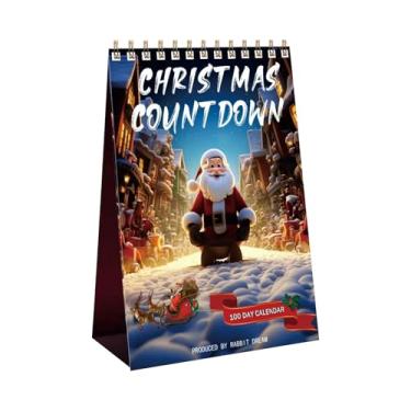 Imagem de Calendário de contagem regressiva de Natal, placa de contagem regressiva de Natal - Placa decorativa de enfeite de mesa de 100 dias para celebrações sazonais, decorações de Halloween, Páscoa, dos
