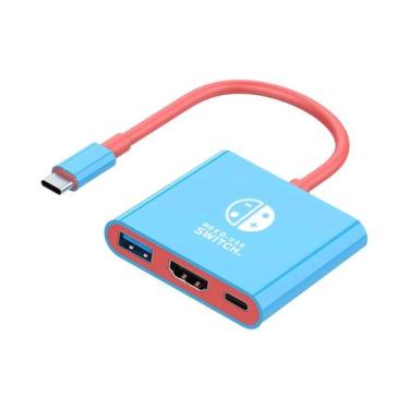 Imagem de Adaptador 4K 30HZ Tipo-C Para HDMI Com USB3.0 Para Steam Deck Nintendo