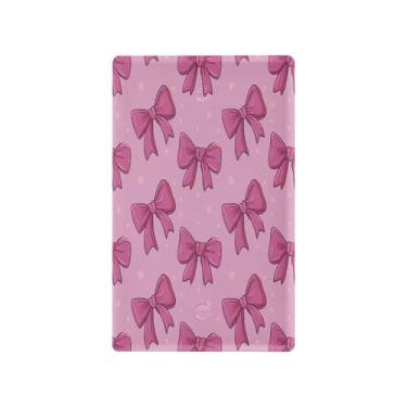 Imagem de Blueangle Placa de parede decoradora de capa em branco, tamanho padrão, 1 gangue, lindos laços rosa, capa para interruptor para quarto de escritório em casa, 4,53 x 2,76 polegadas (415)