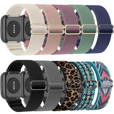 Imagem de ZOCOVIN Pacote com 10 pulseiras de relógio elásticas compatíveis com Amazfit Bip 6/Bip 5, de tecido elástico macio de 22 mm, pulseiras esportivas de substituição para Amazfit GTR 4/GTR 3/GTR 3 Pro/GTR