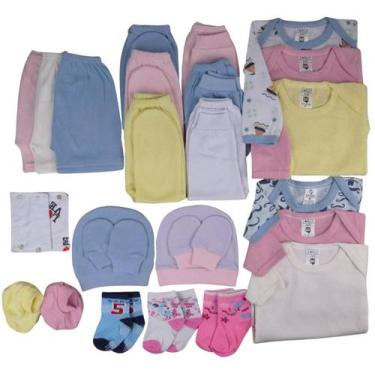 Imagem de Body Bebê+mijão Liso E Estampado Kit C/28 Roupa Bebê Atacado - Tanran 