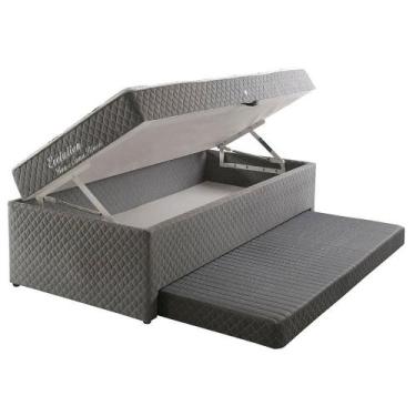 Imagem de Bicama com Baú e Cama Auxiliar Solteiro Herval Evolution, Molas Bonnel