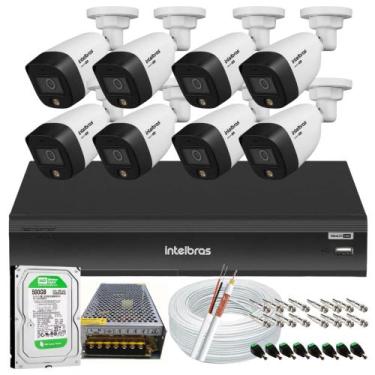 Imagem de Kit 8 Cameras de Segurança Intelbras 1220b Full Color 1080p Dvr Imhdx 