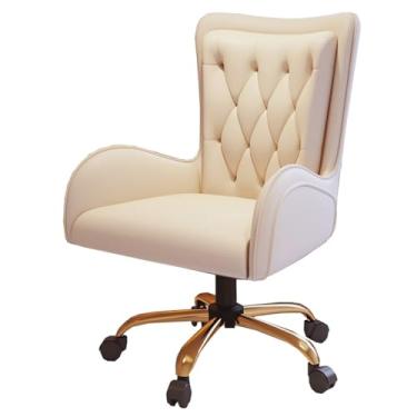 Imagem de Cadeira de escritório em casa cadeira executiva de couro para computador cadeira reclinável ergonômica para jogos encosto alto com suporte lombar, cadeiras de tarefas de vaidade eleváveis com braços