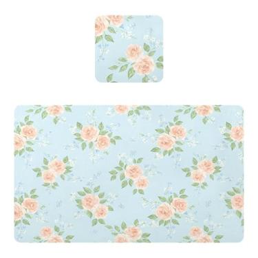 Imagem de Burbuja Jogo americano conjunto de 2, tapetes de mesa de cozinha de PVC, antiderrapante, resistente ao calor, à prova d'água, para mesa de jantar, lavável, 30,5 x 45,7 cm