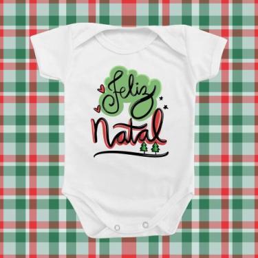 Imagem de Roupinha Body de Bebê Tema Frase Feliz Natal Presente Temático Festas 