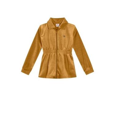 Imagem de Jaqueta Malha Cotelê Infantil Menina Brandili Marrom, Marrom, 4