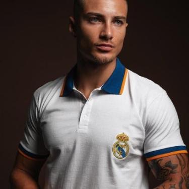 Imagem de Camisa Real Madrid Polo Branca Masculina-Masculino