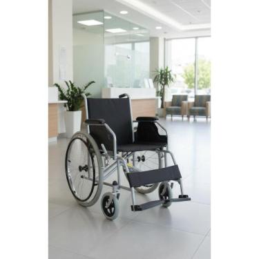 Imagem de Cadeira De Rodas Dobrável Aço Reforçado 120kg - Congratulations Store